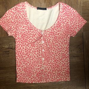Brandy Melville pink cheetah zelly top